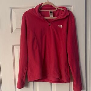 The North Face Women's Bright Pink Quarter-Zip Fleece